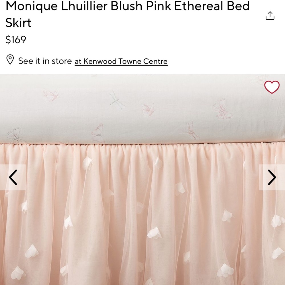 Monique Lhuillier Blush Pink Ethereal Bed Skirt With Quilt